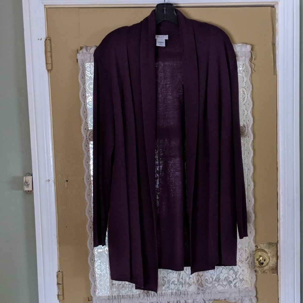 Long open front sweater
